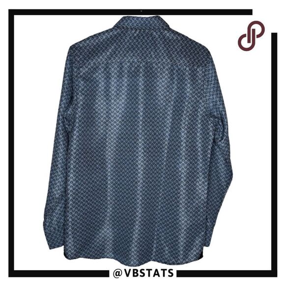 Silver Stone Men's Modern Fit Button Down Shirt Blue Black Size XL NWT - Picture 2 of 8